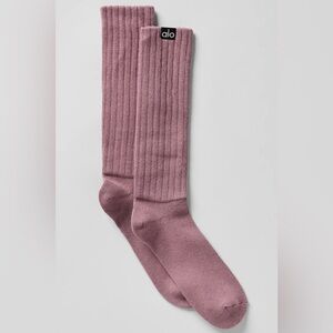 NWT ALO Yoga Smoky Quartz Scrunch Sock